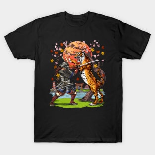 Japanese Tiger Samurai Warrior T-Shirt